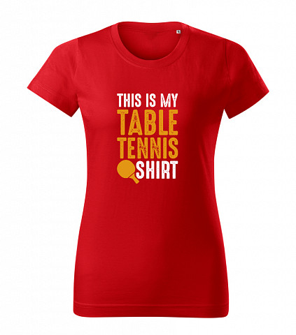 Damska bawełniana koszulka - Tenis stołowy