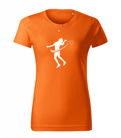 Damska bawełniana koszulka - Badminton